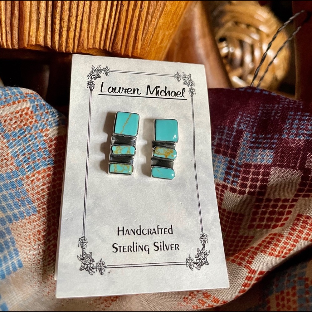 Turquoise Handcrafted Sterling Silver Stud Earring